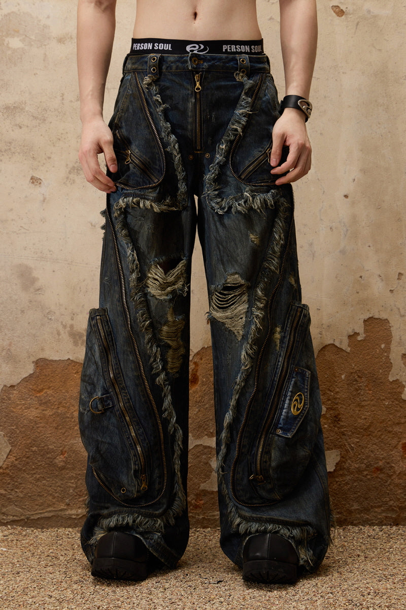 Distressed Edge Alien Fit Jeans