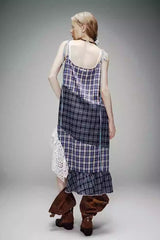 Whimsical Patchwork Check Dress