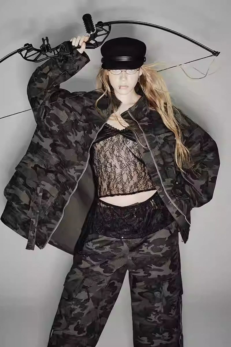 Urban Camouflage Oversized Utility Jacket