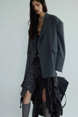 Broad Line Relaxed Fit Pinstripe Blazer