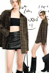 Urban Plaid Oversized Statement Shirt