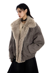 Feral Frost Suede Fur Jacket - Coffee