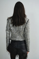 Sparkling Glam Sequin Cropped Jacket