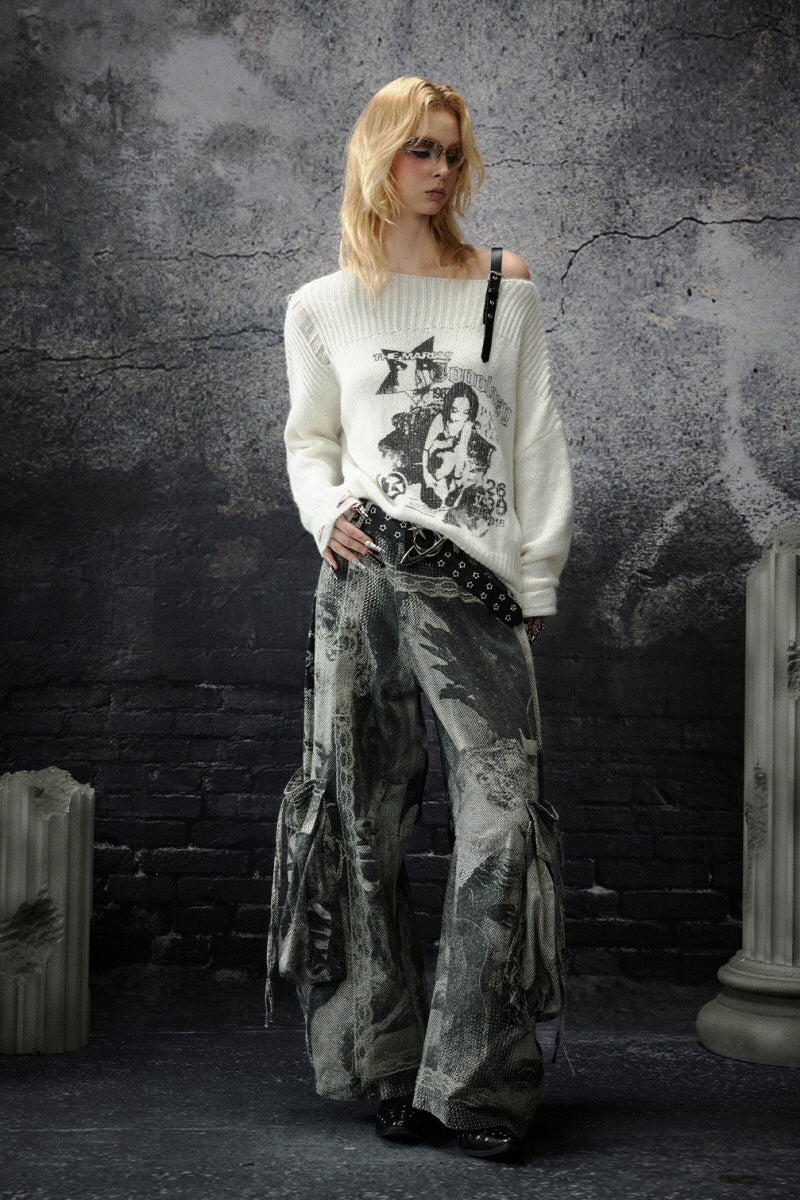 Belted Asymmetry Knit Sweater
