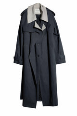 Shadow Play: Contrasting Stitch Dual-Layer Trench