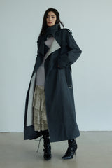 Shadow Play: Contrasting Stitch Dual-Layer Trench