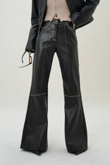 Midnight Elegance Flare Leather Pants