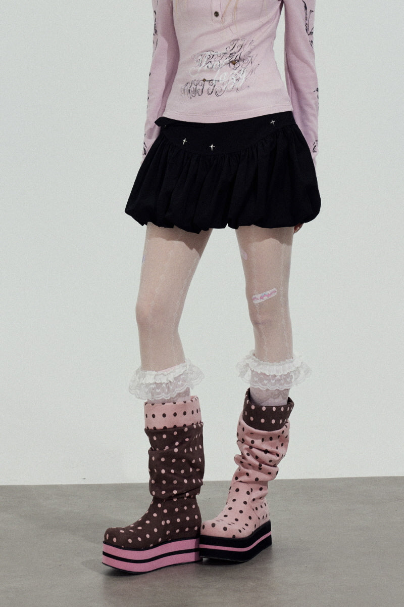 Studded Bubble Mini Skirt