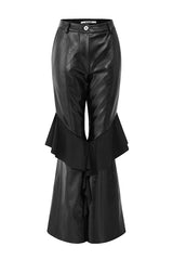 Edgy Flare Leather Pants