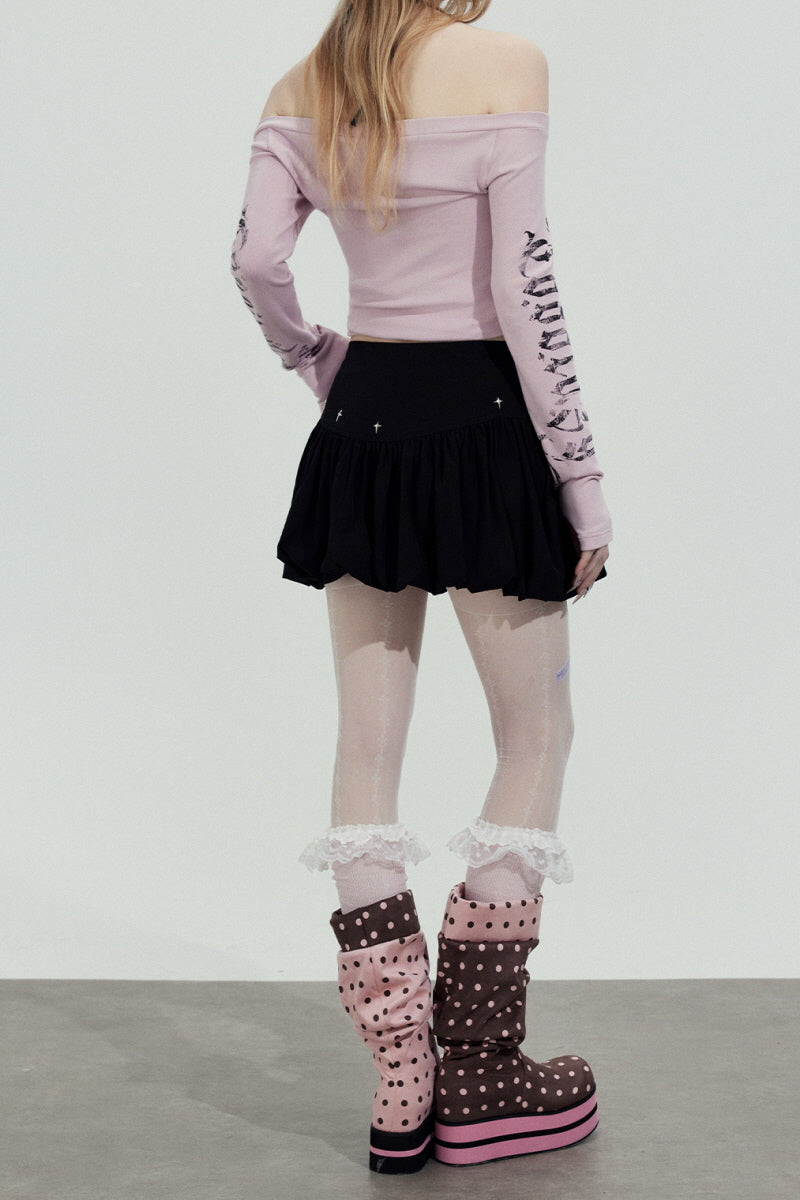 Studded Bubble Mini Skirt