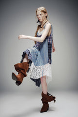 Whimsical Patchwork Check Dress