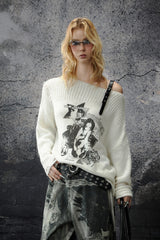 Belted Asymmetry Knit Sweater