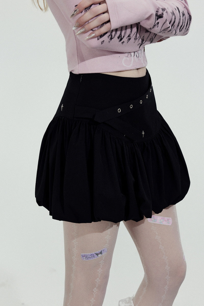 Studded Bubble Mini Skirt