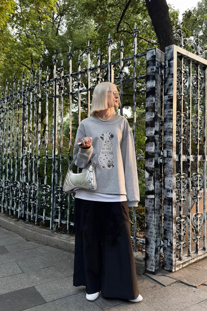 Silent Companion Dalmatian Sweatshirt-Gray