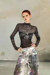 Rogue Vision Mesh Long-Sleeve Top