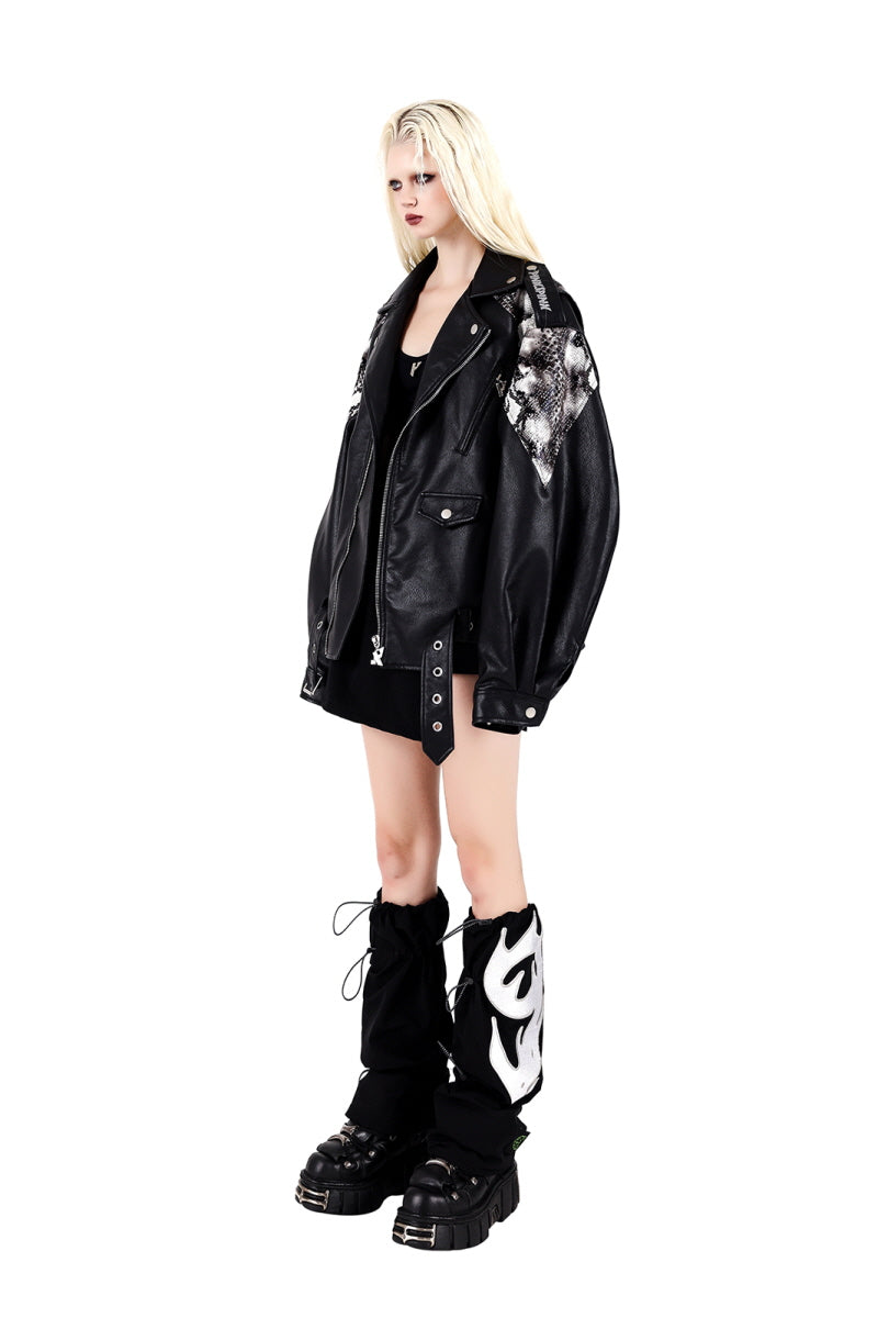 Venomous Edge Oversized Leather Jacket