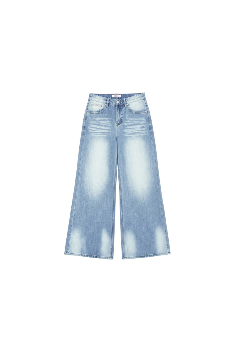 Vintage Wash Wide Leg Jeans