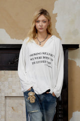 Loose Fit Graphic Hooded T-Shirt