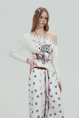 Unicorn Edge Off-Shoulder Long Sleeve Top