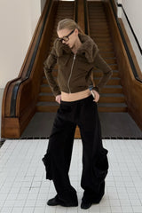 Shadow Fold Wide-Leg Cargo Pants