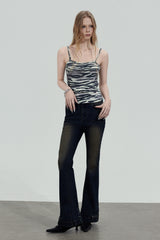 Zebra Print Slim Camisole Top