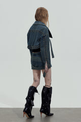 Rivet Edge Cropped Denim Jacket