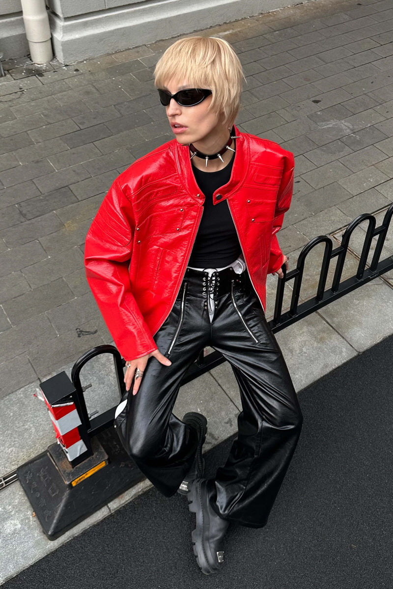 Crimson Frame Leather Jacket