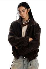 Vintage Suede Biker Oversized Jacket