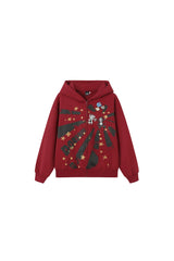 NANA Starburst Graphic Zip-Up Hoodie - Red