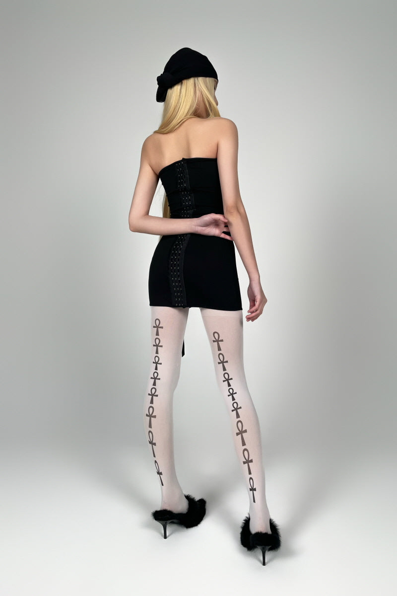 Bold Edge Bandeau Mini Dress - Black