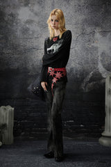 Washed Layered Panel Flare Pants