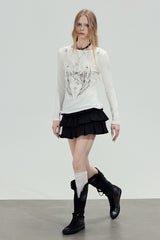 Wing Graphic Slim Top - White