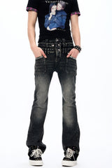 Studded Fade Bootcut Jeans