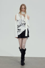 Midnight Rider Scarf Top - White