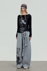 Angel Graphic Off-Shoulder Top