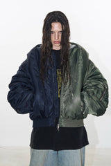 Dual-Tone Rebellion Puffer Jacket with Hood