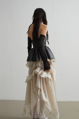 Lustrous Flow Ruffle Layered Skirt