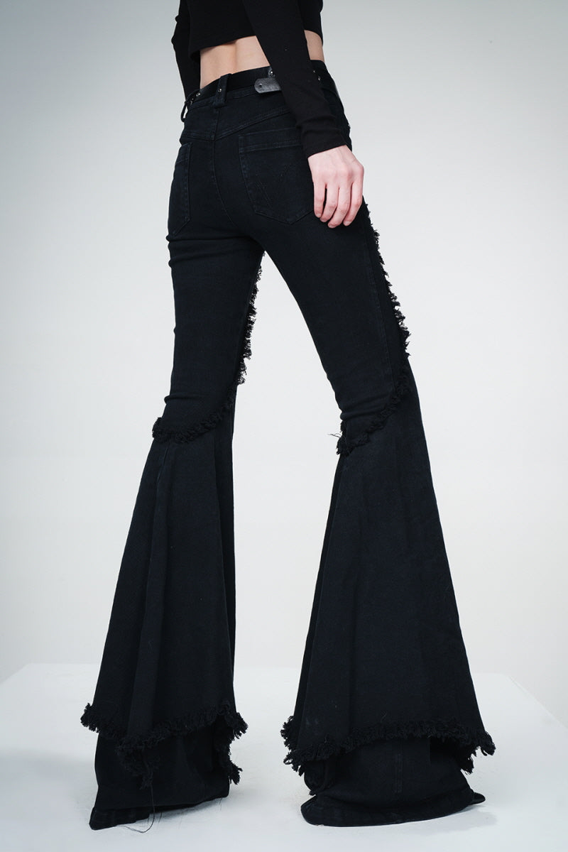 Vintage Edge Frayed Bootcut Pants