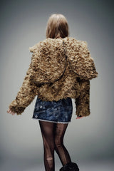 Mocha Wilderness Faux Fur Hooded Jacket