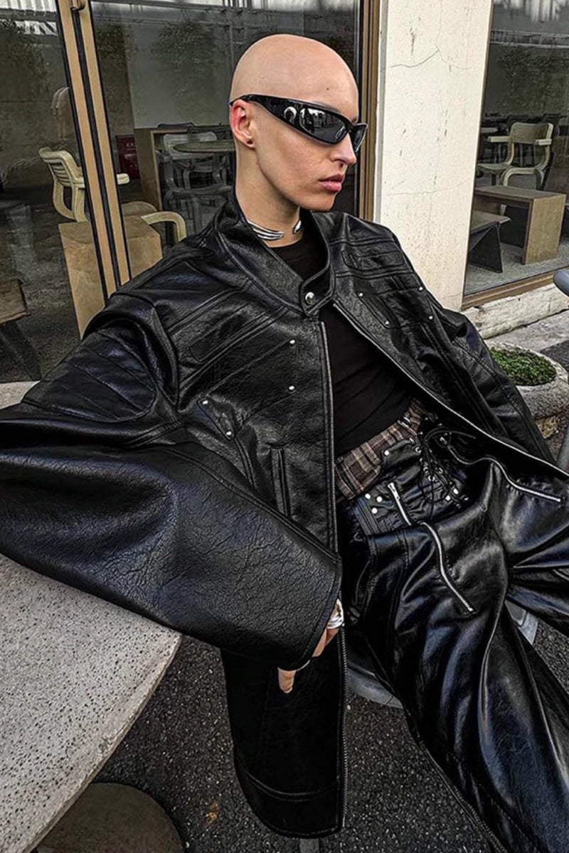 Shadow Armor Oversized Biker Leather Jacket