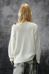 Belted Asymmetry Knit Sweater