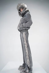 Frostbound Luxe Straight-Leg Pants - Gray