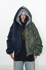 Dual-Tone Rebellion Puffer Jacket with Hood