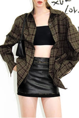 Urban Plaid Oversized Statement Shirt