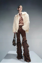 Cream Whispers Brushed Fur Jacket