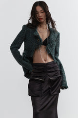 Frayed Edge Tweed Crop Jacket