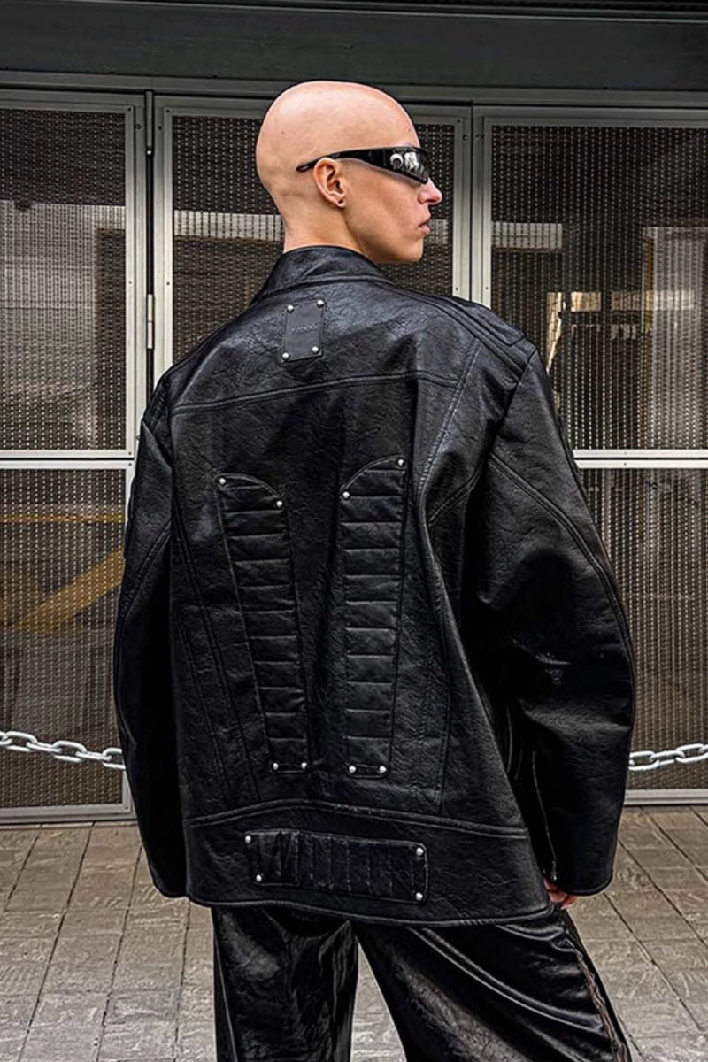 Shadow Armor Oversized Biker Leather Jacket