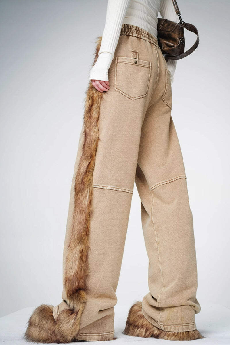 Frostbound Luxe Straight-Leg Pants - Brown