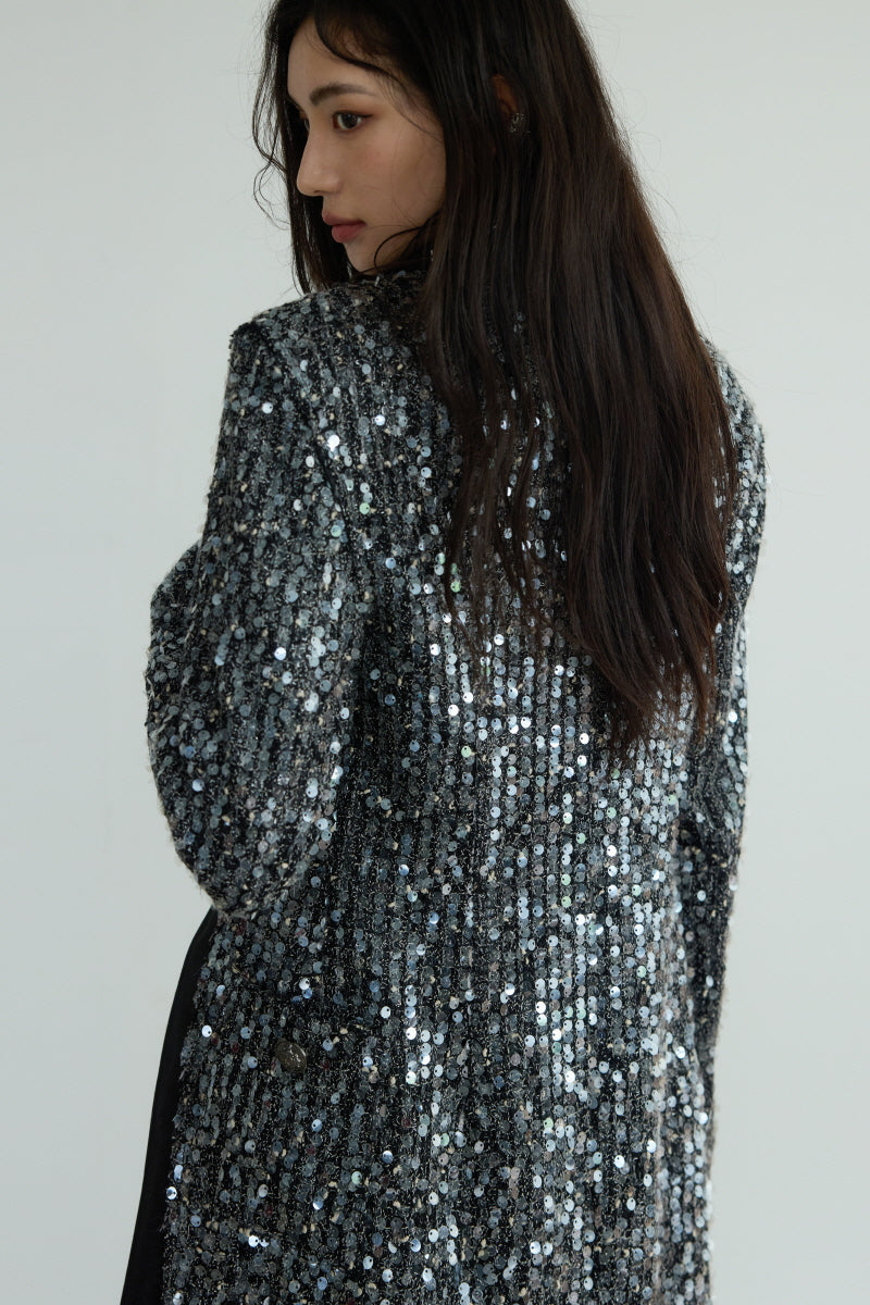 Night Spark: Sequined Glamour Jacket Set