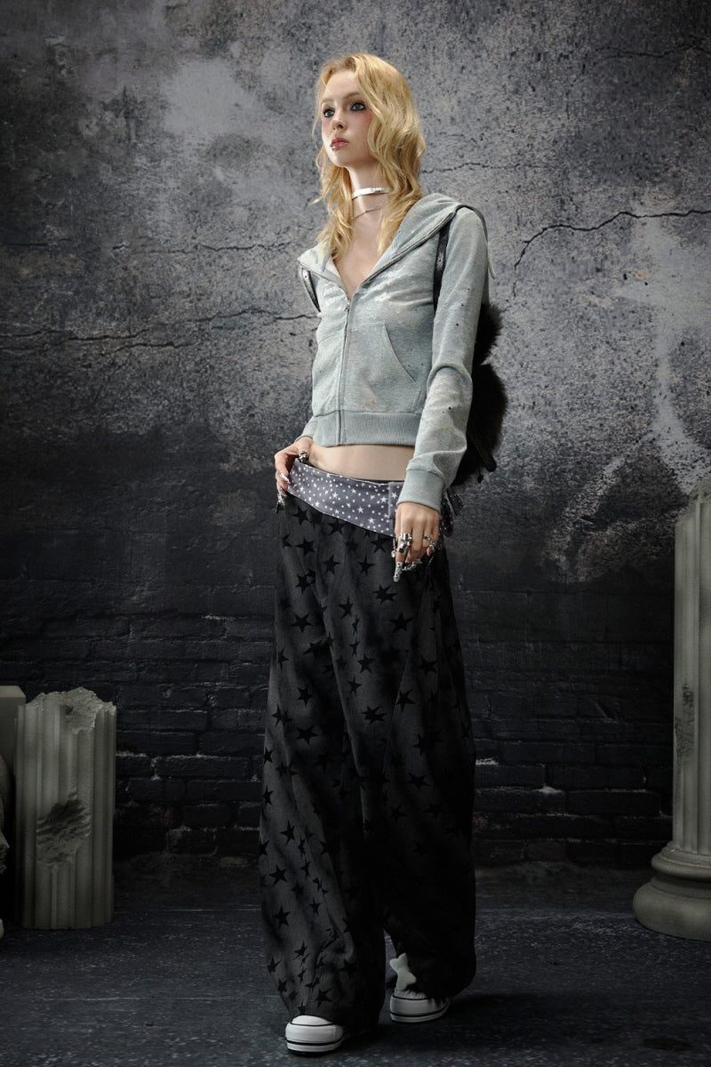 Playful Dual-Spirit Hoodie Jacket - Gray